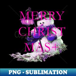 Snowman merry christmas - PNG Transparent Sublimation Design - Create with Confidence