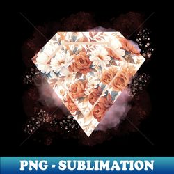 Geometric Grace Floral Diamond - PNG Transparent Digital Download File for Sublimation - Stunning Sublimation Graphics