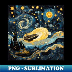 Starry Night space art  Van Gogh Inspired space voyage - Vintage Sublimation PNG Download - Spice Up Your Sublimation Projects
