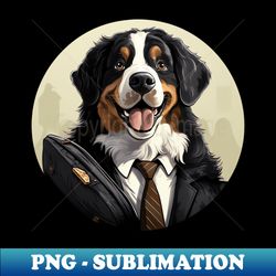 Bernese Mountain Dog Businessman Funny Business - Trendy Sublimation Digital Download - Perfect for Sublimation Art