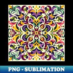 Folkloric Bloom - Symphony of Color Tapestry - Unique Sublimation PNG Download - Perfect for Creative Projects