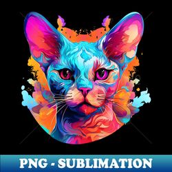 Devon Rex in vivid colors - PNG Transparent Digital Download File for Sublimation - Add a Festive Touch to Every Day