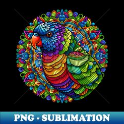 Rainbow parrot - PNG Transparent Digital Download File for Sublimation - Perfect for Sublimation Art