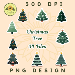 Christmas Tree Stickers PNG