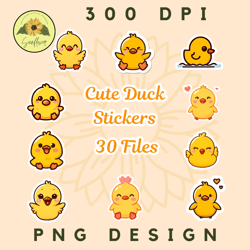 Cute Duck Stickers PNG