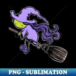 Cute Witch on Broom - Stylish Sublimation Digital Download