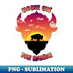 Home On The Range Buffalo Silhouette - Signature Sublimation PNG File