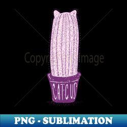 Catcus - Cat Cactus - Visual Pun - Purple and Pink - Aesthetic Sublimation Digital File