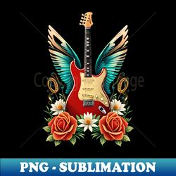 Electric guitar with wings 5 - Unique Sublimation PNG Download