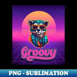 Groovy Lemur Retro Vintage Party - Unique Sublimation PNG Download