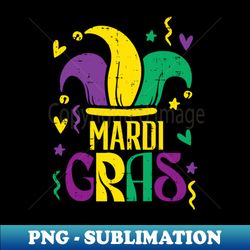 Mardi Gras Jester Hat Outfit Carnival - High-Quality PNG Sublimation Download