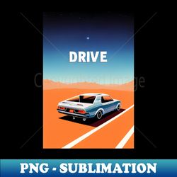 Car driving in the desert nightsky - High-Quality PNG Sublimation Download
