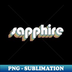 Sapphire - Retro Rainbow Typography Faded Style