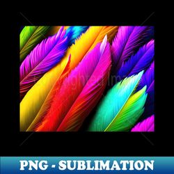 Abstract bright coloured feathers illustration - Professional Sublimation Digital Download