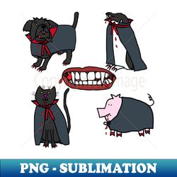 Halloween Horror Vampire Cute Animals - Decorative Sublimation PNG File