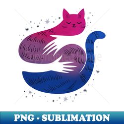 Bisexual Cat Hug LGBT Pride Flag - PNG Transparent Sublimation File