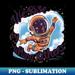 Cosmic Lift Vintage Astronaut - PNG Transparent Digital Download File for Sublimation