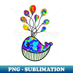 Tie Dye Balloon Whale - Elegant Sublimation PNG Download