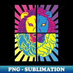 Colorful Lion Head Pop Art Style - Instant Sublimation Digital Download