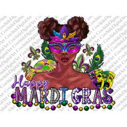 Happy Mardi Gras afro twisted braid woman png sublimation design download,Mardi Gras png,afro woman png, afro png,sublim