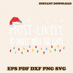 Most Likely To Party With The Elves Svg