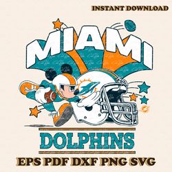 Funny Mickey Mouse Football Miami Dolphins SVG