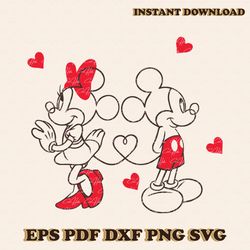 Mickey And Minnie Happy Valentines Day SVG