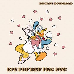 Vintage Donald and Daisy Happy Valentine SVG