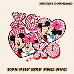 Mickey Minnie Xoxo Heart Valentine PNG