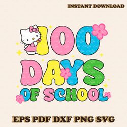 Happy 100 Days Of School Cute Kitty SVG