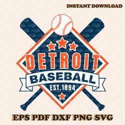 Retro Detroit Baseball Est 1894 SVG