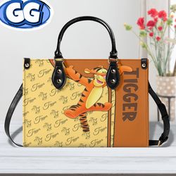 Tigger Women leather hand bag,Tigger Woman Handbag,Tigger Purse,Tigger Lovers Handbag,Custom Leather Bag,Personalized Ba
