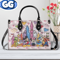 Vintage Disney Mickey Leather HandBag,Mickey Handbag,Love Disney,Disney Handbag,Travel handbag,Teacher Handbag,Handmade