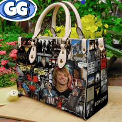 Bon Jovi Leather handBag, Music Leather Bag, Travel handbag, Teacher Handbag, Gift for fan