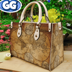 Custom Ancient World Map Vintage Purse Handbag, Map Handbag, Custom Map handbag, Tote Bag, Leather handBag, Handmade Bag