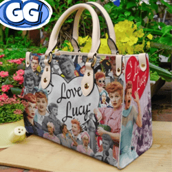 I Love Lucy Poster Cover Collection Leather Bag,  Personalized Handbag,  Women Leather Bag, Trending Handbag, Lucy Cover
