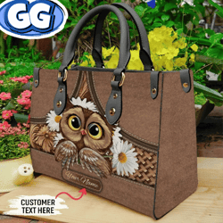 Personalized Owl Handbag,  Owl Leather Bag, Pet Leather handbag, Bird Leater Bag, Crossbody Bag, Owl Handbag