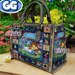 Alice in Wonderland Handbag, Alice in Wonderland Leather Bag, Shoulder Bag, Crossbody Bag, Top Handle Bag, Vintage HandB