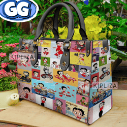 Betty Boop Handbag, Betty Boop Leather Bag, Betty Boop Shoulder Bag, Crossbody Bag, Top Handle Bag, Vintage Bag 5