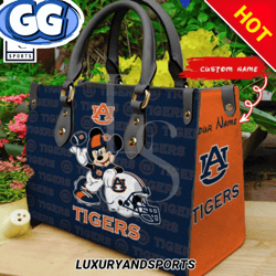 Auburn Tigers Mickey Women Leather Handbag