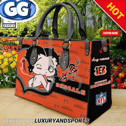 Cincinnati Bengals NFL Betty Boop Leather Handbag