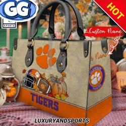 Clemson Tigers Autumn Women Leather Handbag