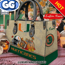 Miami Hurricanes Autumn Women Leather Handbag