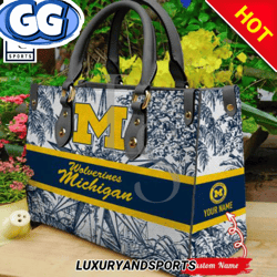Michigan Wolverines Women Leather Handbag