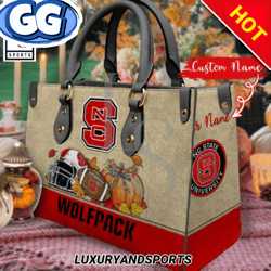 NC State Wolfpack Autumn Women Leather Handbag
