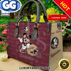NCAA Florida State Seminoles Mickey Custom Name Leather Bag