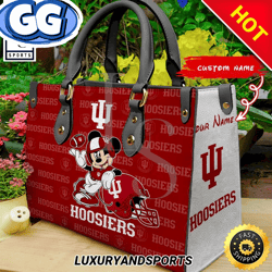 NCAA Indiana Hoosiers Mickey Custom Name Leather Bag