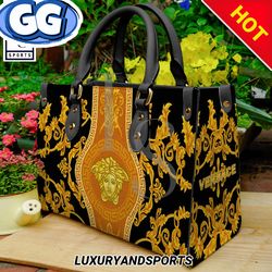 Versace Logo Luxury Brand Leather Handbag For Women