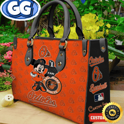 Baltimore Orioles Minnie Women Leather Hand Bag