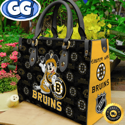 Boston Bruins NHL Minnie Women Leather Hand Bag